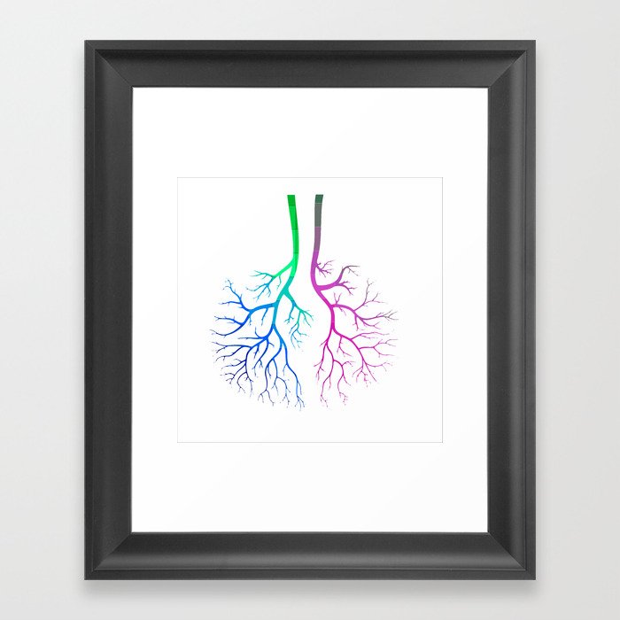 my lungs are a colorful tree  Framed Art Print