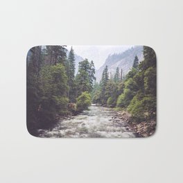 Rivers Lead the Way Bath Mat | Forestphotography, Yosemite, Peaceful, Thewild, Moodynature, Stream, Scenic, Forest, Hiking, Landscape 