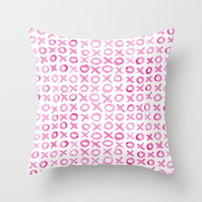 Xoxo valentine's day - pink Throw Pillow