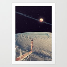 Leap Of Faith - Space Aesthetic, Retro Futurism, Sci Fi Art Print