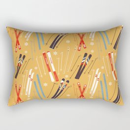 Bright Retro Ski Pattern Rectangular Pillow