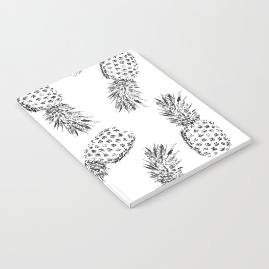 Pineapples Black and White Notebook
