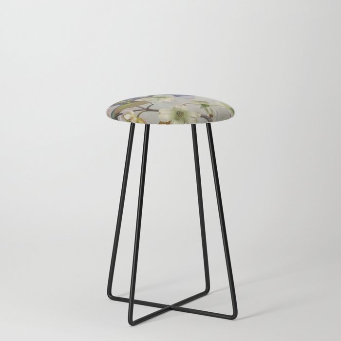Doves and Dogwood Counter Stool