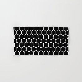 Honeycomb (White & Black Pattern) Hand & Bath Towel