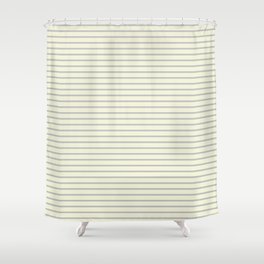 [ Thumbnail: Grey & Beige Colored Lined Pattern Shower Curtain ]