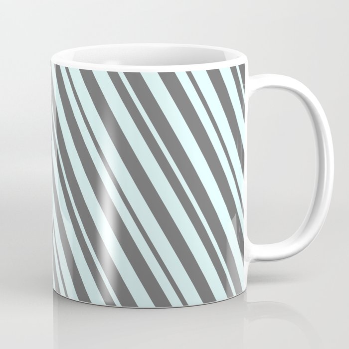 Light Cyan and Dim Grey Colored Lines/Stripes Pattern Coffee Mug