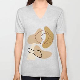 Abstract Shapes Print 35, Modern Art V1 V Neck T Shirt
