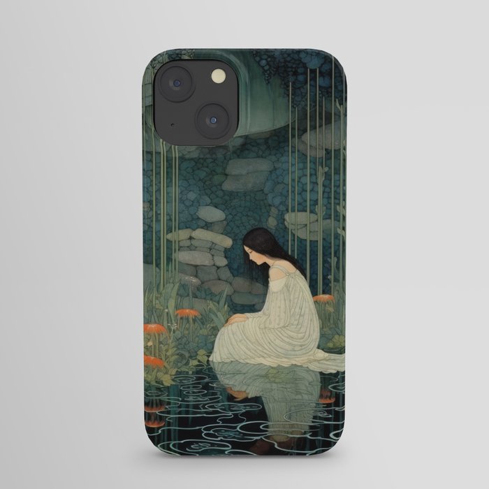 Girl in Pond iPhone Case