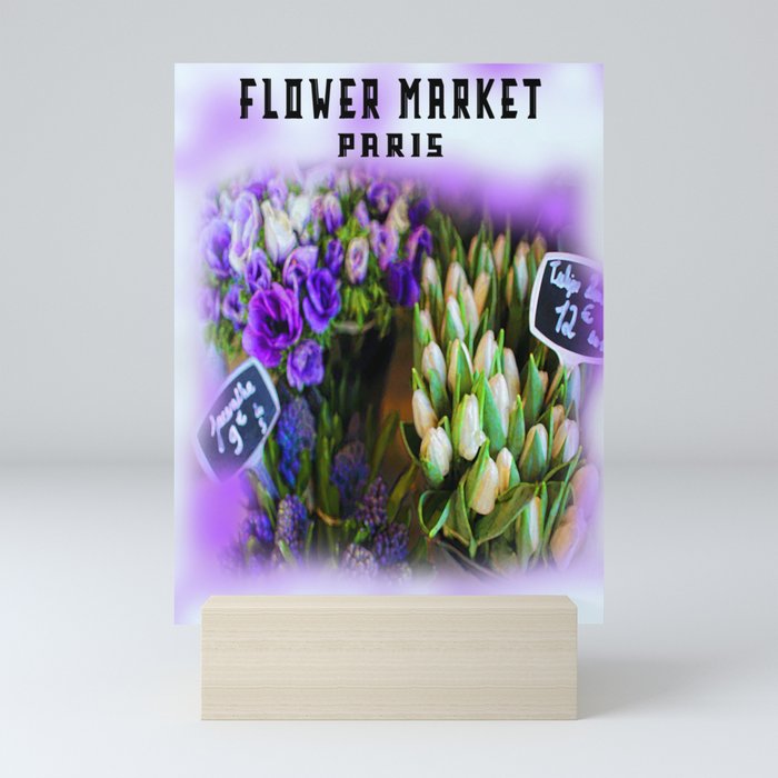 Tulip Flower Market Paris  Mini Art Print