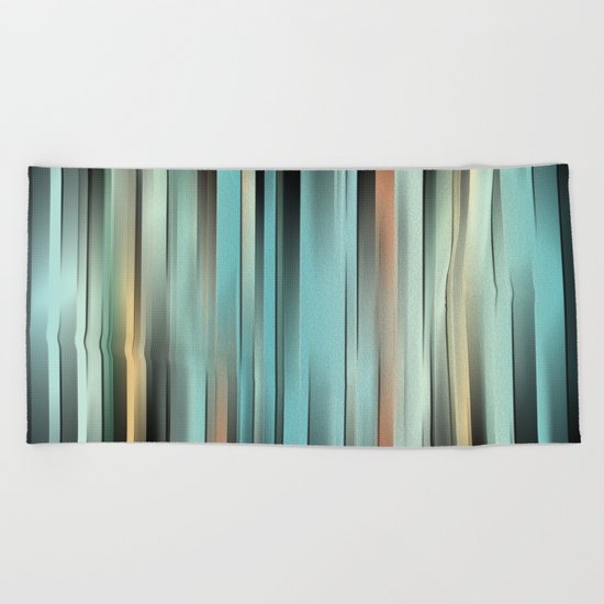 Colorful Abstract Stripes Beach Towel