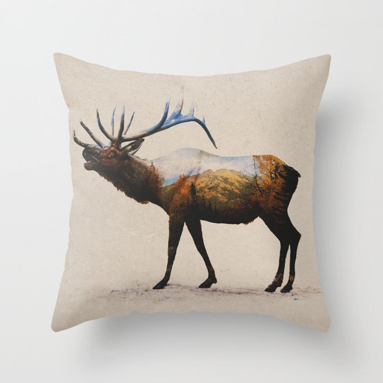The Rocky Mountain Elk Throw Pillow