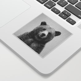 Grizzly Bear - Black & White Sticker