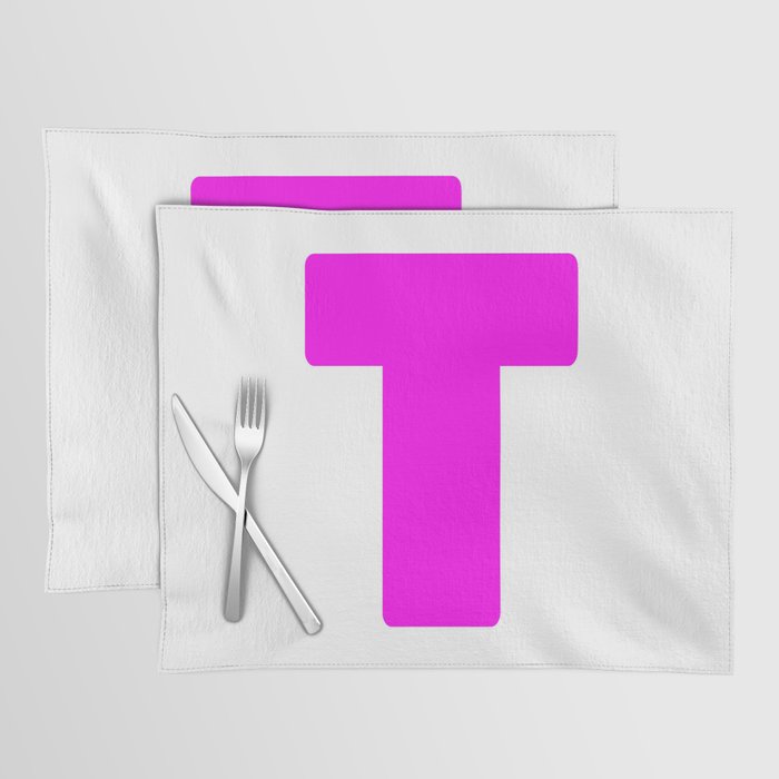 T (Magenta & White Letter) Placemat