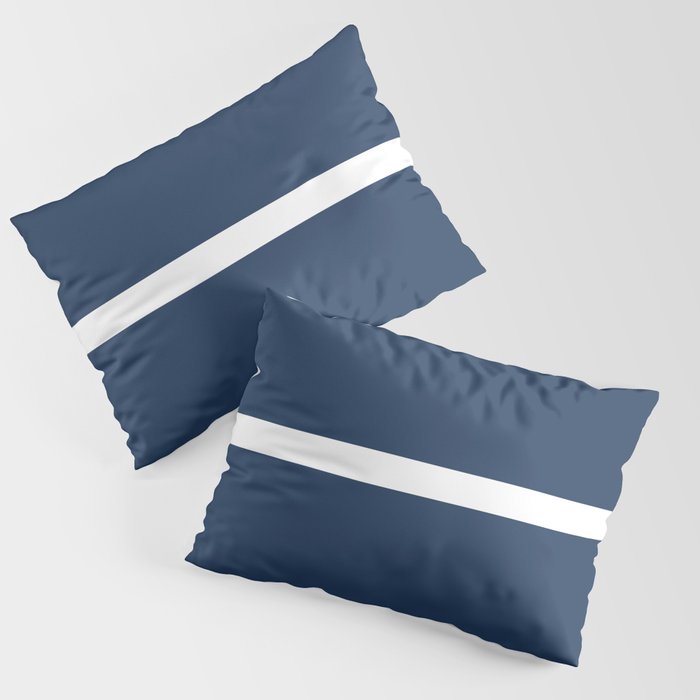 Navy blue with white lines Pillow Sham