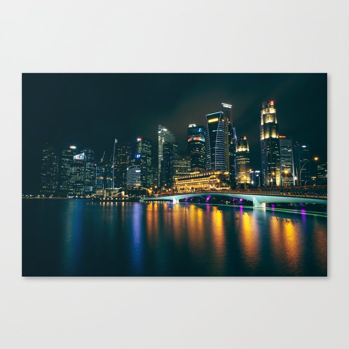 Singapore At Night Canvas Print