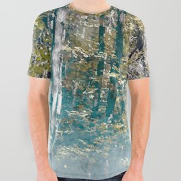 Aque blue forest All Over Graphic Tee