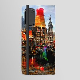 Medieval Town in a Fantasy Colorful World Android Wallet Case