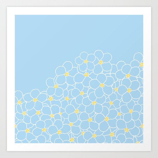 Forget Me Knot Blue Boarder Art Print