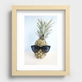 Pineapple With Sunglasses Recessed Framed Print