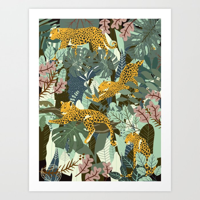 Leopard jungle print Art Print