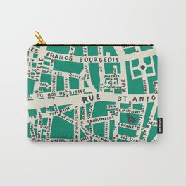 PARIS MAP GREEN Carry-All Pouch