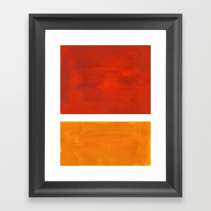 Burnt Orange Yellow Ochre Mid Century Modern Abstract Minimalist