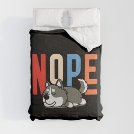 Siberian Husky Dog Vintage Nope Comforter