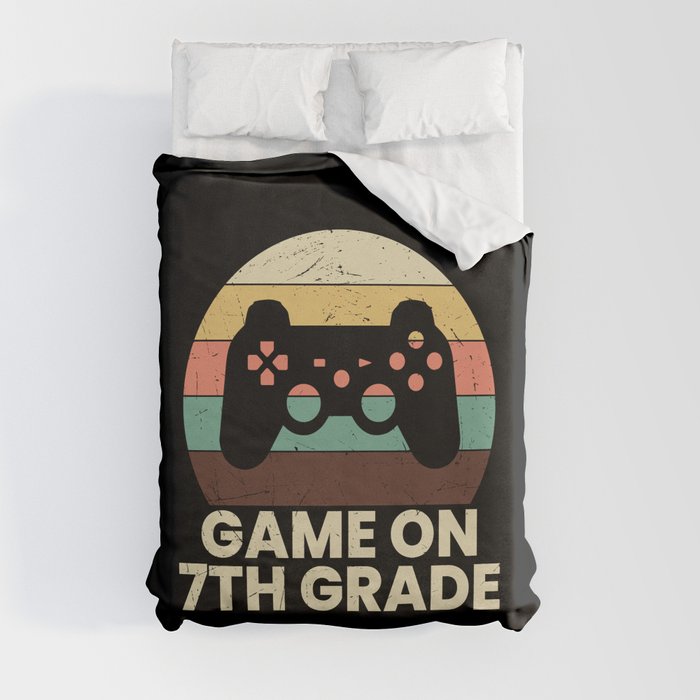 Game On 7t Grade Retro School Duvet Cover