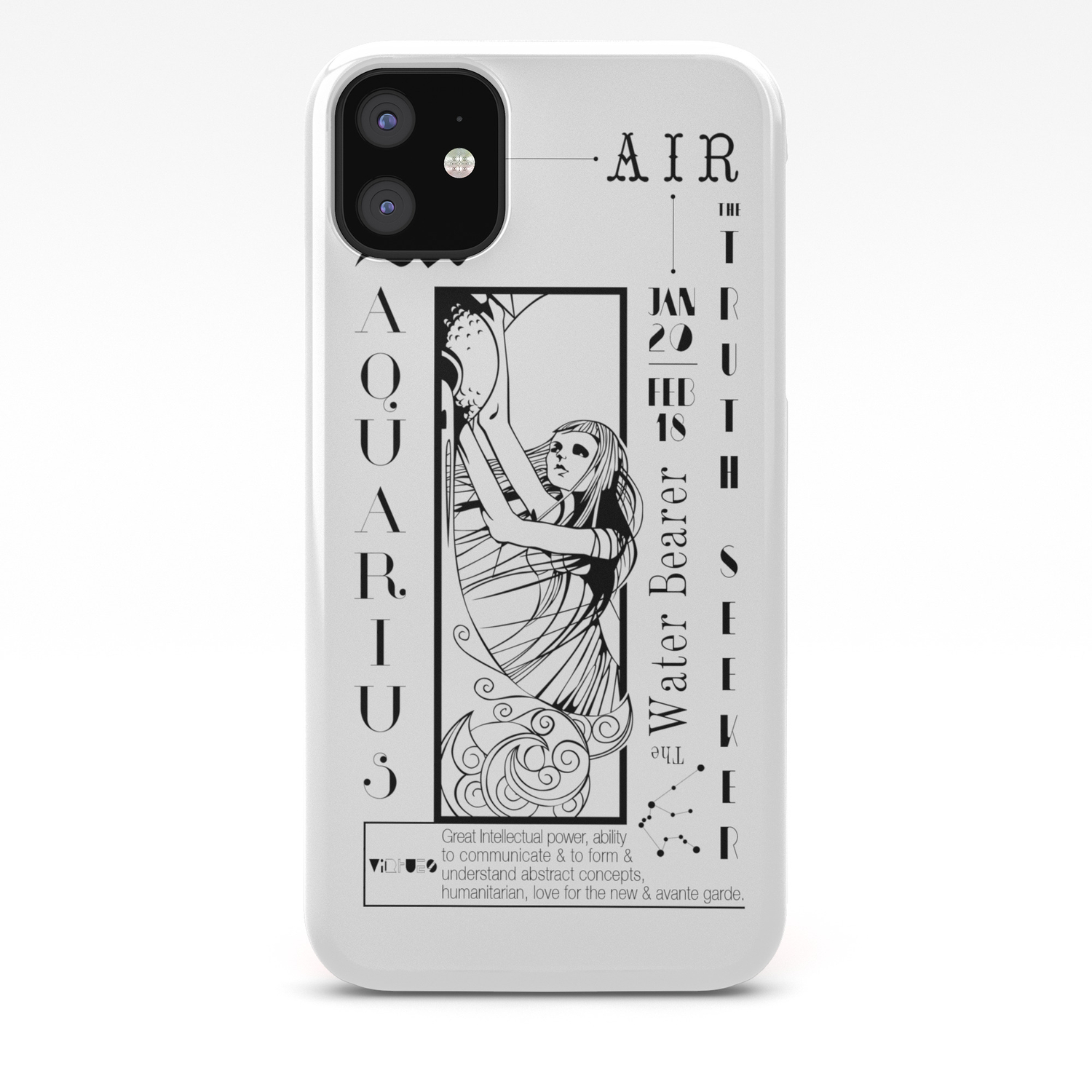 Aquarius Galaxy Case Clear Sticker Iphone Case By Menegattiart