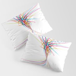 Abstract Curved Colored Lines. Pillow Sham