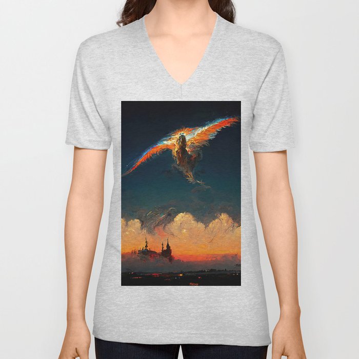 The flight of the Phoenix V Neck T Shirt