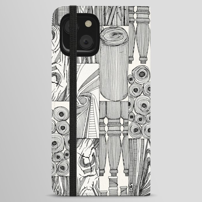 woodworking and textiles black iPhone Wallet Case