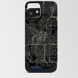 USA Akron - City Map - Black and White iPhone Card Case