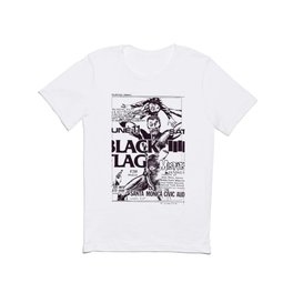 Black Flag Show Flyer T Shirt | Rockart, Typography, Ink Pen, White, Rocker, Bands, Masks, Hardcore, Black, Bandart 