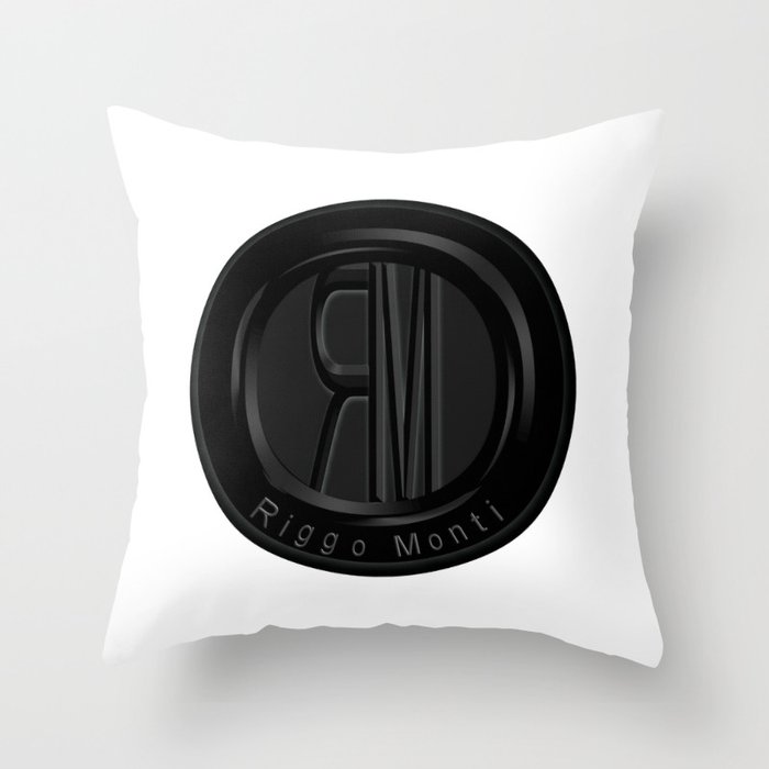 Riggo Monti Design #2 - Riggo Emblem (Wht. Bkgrnd.) Throw Pillow