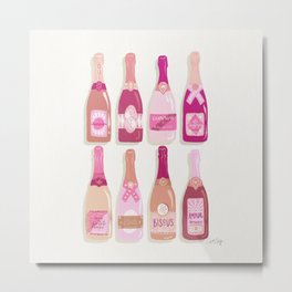 French Champagne Collection – Pink & Green Metal Print