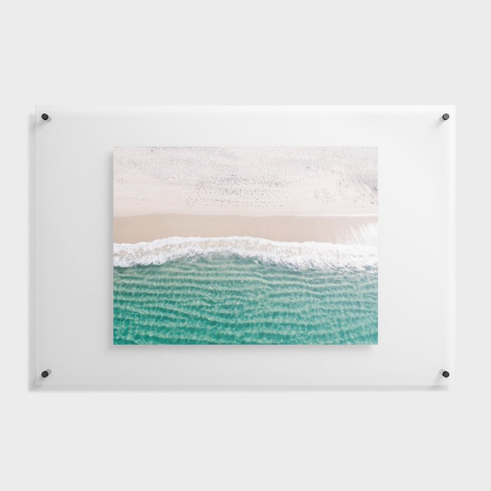 clear blue dreamy beach Floating Acrylic Print