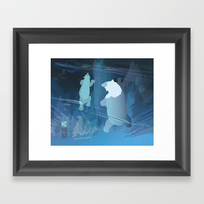 Polar Bears Underwater Framed Art Print