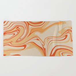 Marble retro 60s swirl liquid 6 Beach Towel