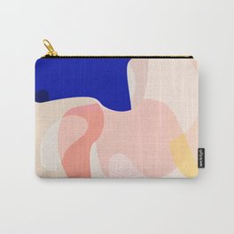 Modern Abstract Peach Pink Navy Blue Yellow Pattern Carry-All Pouch | Trendy, Geometricpattern, Peach, Girly, Geometric, Whimsical, Modern, Yellow, Abstractpattern, Geometricalpattern 