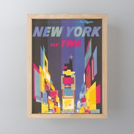 New York Fly Twa Vintage Advertising Framed Mini Art Print