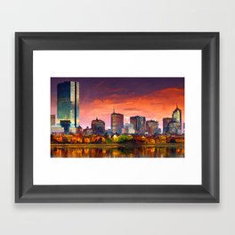 Boston Skyline Framed Art Print