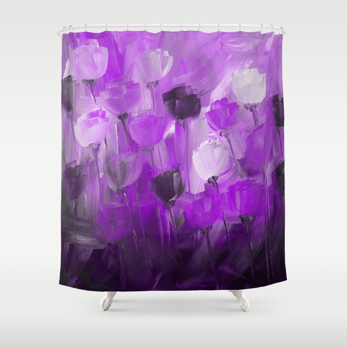 Rose Garden in Shades of Purple Shower Curtain