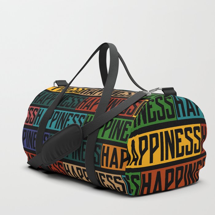 Happiness Colorful dark Duffle Bag