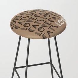 Love Cats - Canoe Brown colors modern abstract illustration  Bar Stool