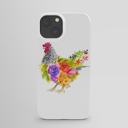 Watercolor Floral Chicken iPhone Case