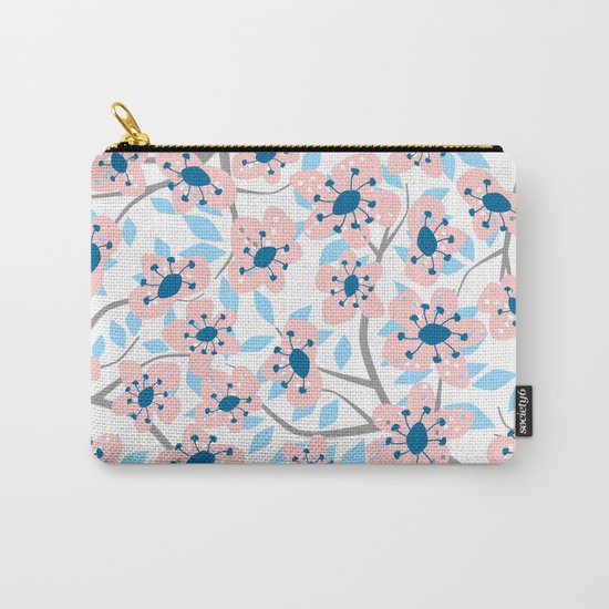 White Blossoms Carry-All Pouch