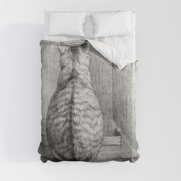 Sitting Cat, From Behind (1812) Duvet Cover