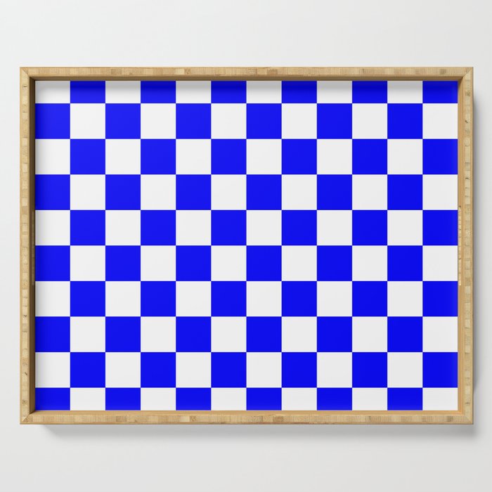 Checkered (Classic Blue & White Pattern) Serving Tray