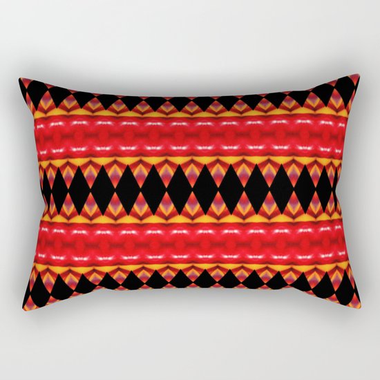 Black Diamonds on red Rectangular Pillow